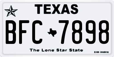 TX license plate BFC7898