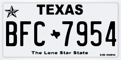 TX license plate BFC7954