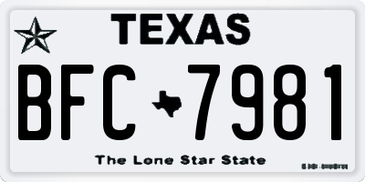 TX license plate BFC7981