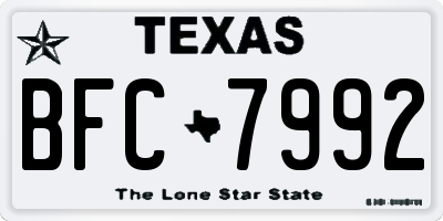 TX license plate BFC7992