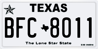 TX license plate BFC8011
