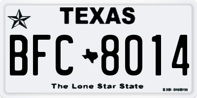 TX license plate BFC8014