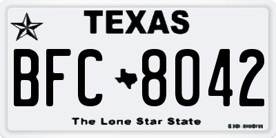 TX license plate BFC8042