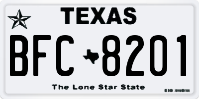 TX license plate BFC8201