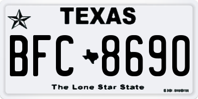 TX license plate BFC8690