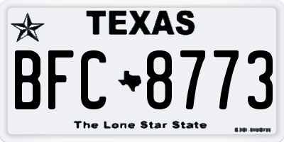 TX license plate BFC8773