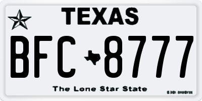 TX license plate BFC8777