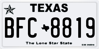 TX license plate BFC8819
