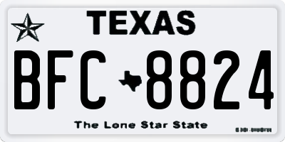 TX license plate BFC8824