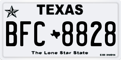 TX license plate BFC8828