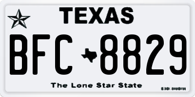 TX license plate BFC8829