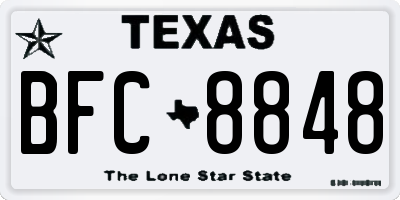 TX license plate BFC8848