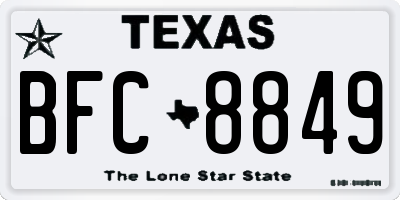 TX license plate BFC8849