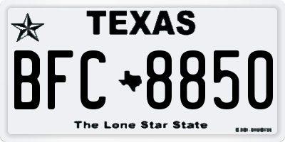 TX license plate BFC8850