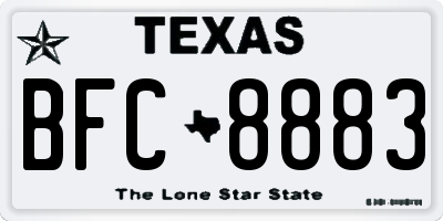 TX license plate BFC8883