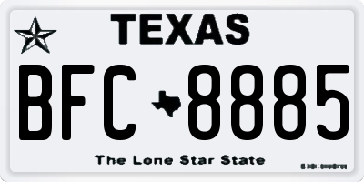 TX license plate BFC8885