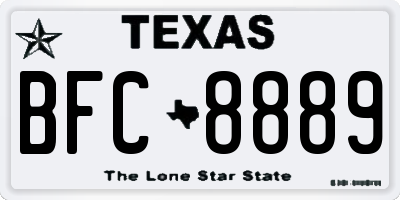 TX license plate BFC8889