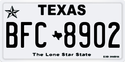 TX license plate BFC8902