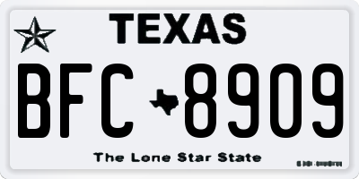TX license plate BFC8909