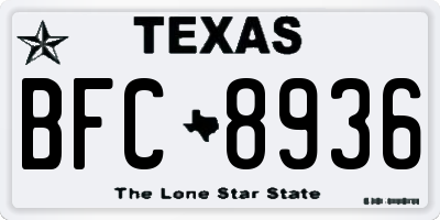 TX license plate BFC8936