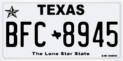 TX license plate BFC8945