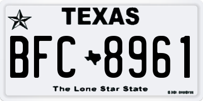 TX license plate BFC8961