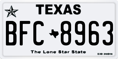 TX license plate BFC8963