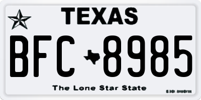 TX license plate BFC8985