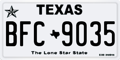 TX license plate BFC9035