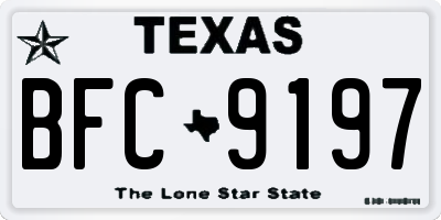 TX license plate BFC9197