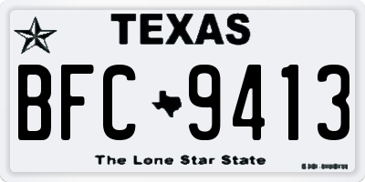 TX license plate BFC9413