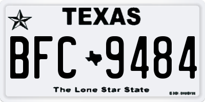 TX license plate BFC9484