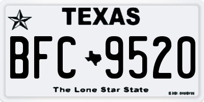 TX license plate BFC9520