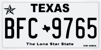 TX license plate BFC9765