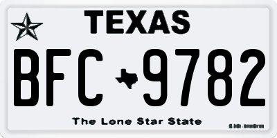 TX license plate BFC9782