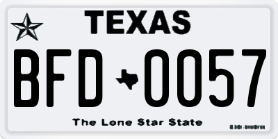 TX license plate BFD0057