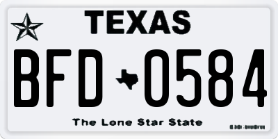 TX license plate BFD0584