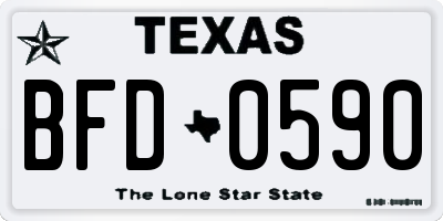 TX license plate BFD0590