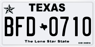 TX license plate BFD0710