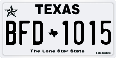 TX license plate BFD1015