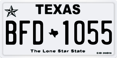 TX license plate BFD1055