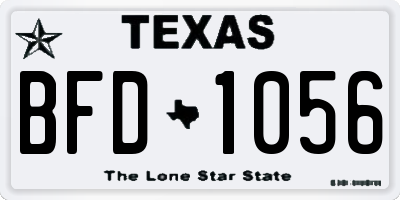 TX license plate BFD1056