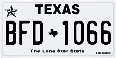 TX license plate BFD1066