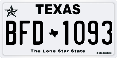 TX license plate BFD1093