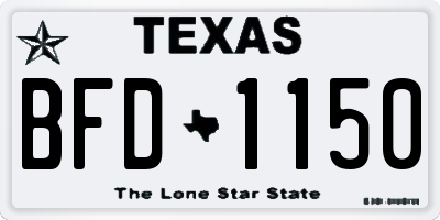TX license plate BFD1150