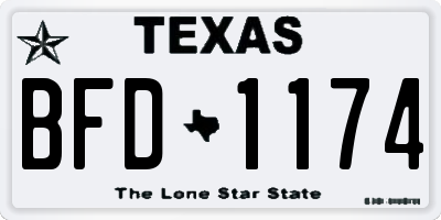 TX license plate BFD1174