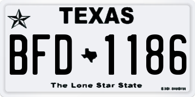 TX license plate BFD1186