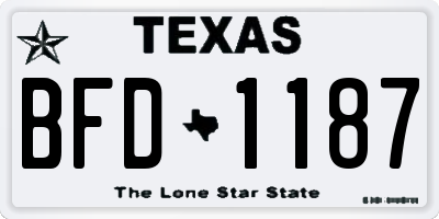 TX license plate BFD1187