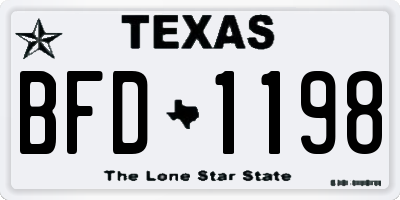 TX license plate BFD1198