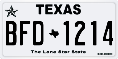 TX license plate BFD1214